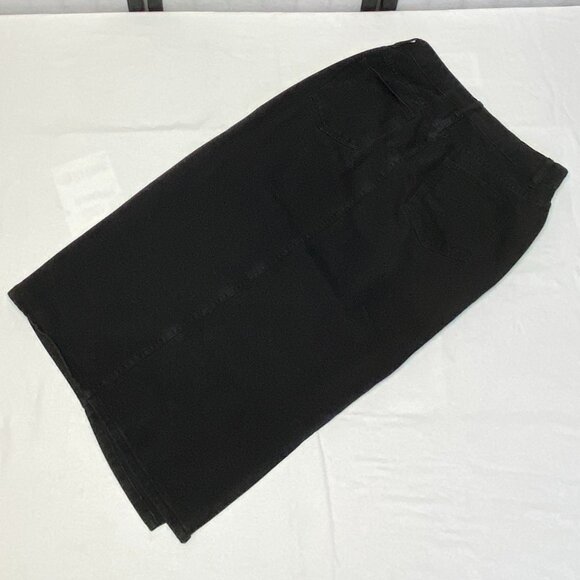 Shein Black Denim Pencil Skirt 6 Midi High Side Slit Stretch Jeans - Picture 11 of 14